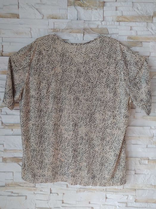 Bluzka mgiełka na krótki rękaw r.52 M&S mieniąca się