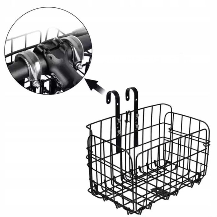 Koszyk Rowerowy na Kierownicę Roweru Metalowy Duży Składany + GRATIS !