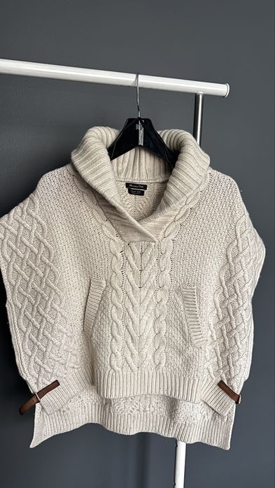 Пончо з вовни Massimo Dutti вʼязане