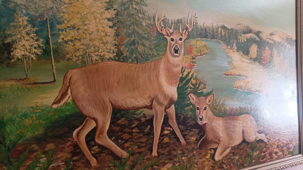 Quadro pintura óleo anos 70