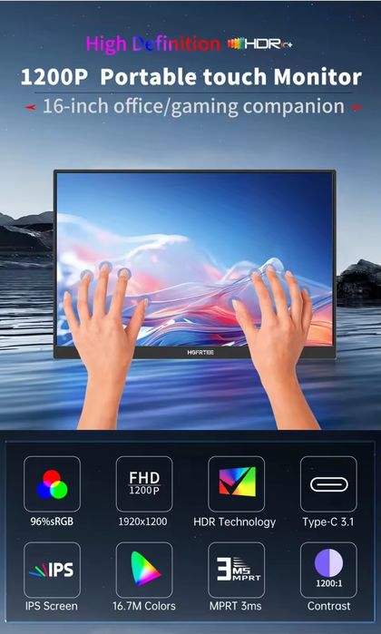 HGFRTEE Сенсорный монитор.Портативный Монитор с Сенсорный вводом