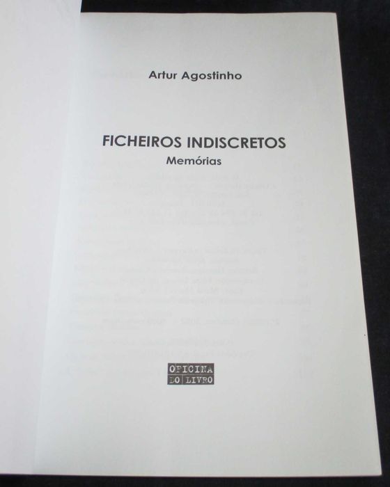 Livro Ficheiros Indiscretos Memórias Artur Agostinho