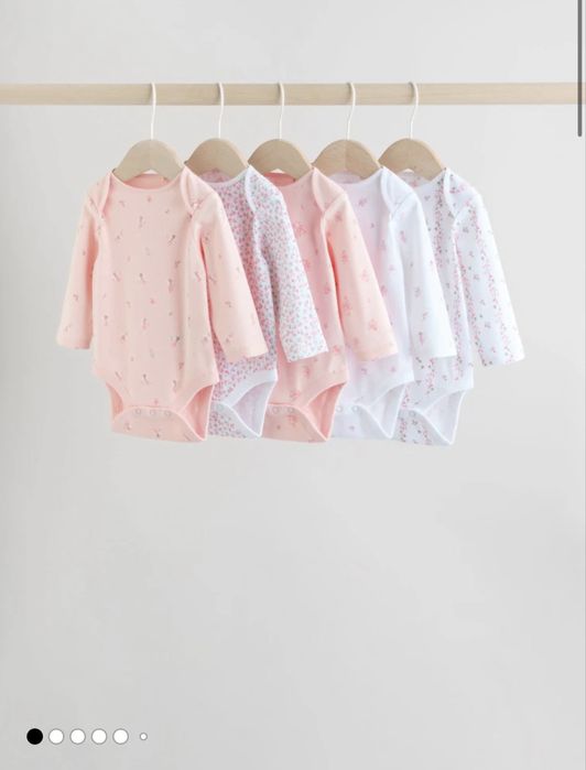 Рожевий - Дитячий боді з довгим рукавом