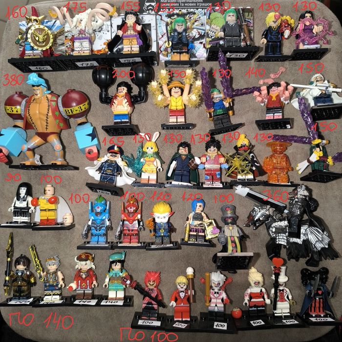 Аниме фигурки Лего Lego ФНАФ Клинок Ван Пис Наруто Очень Странные Дела