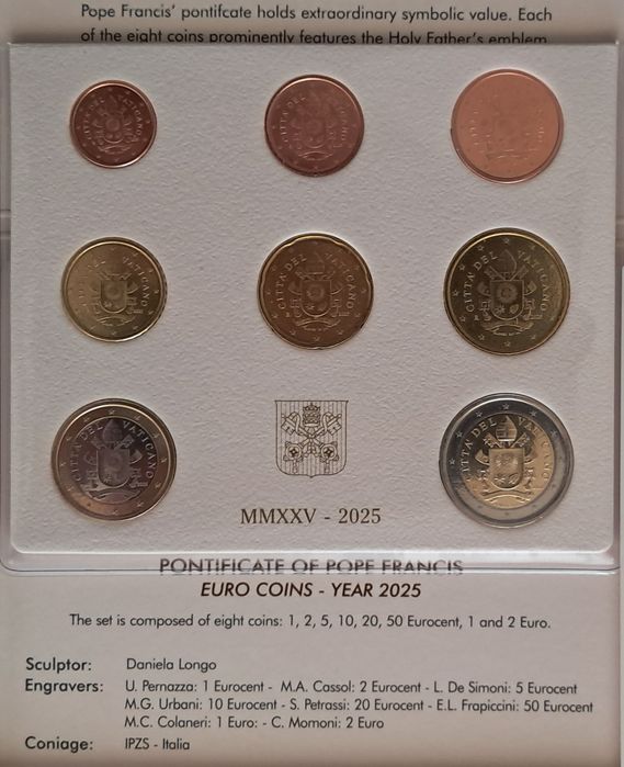 Set / Carteira Moedas Vaticano 2025 _ Qualidade BU