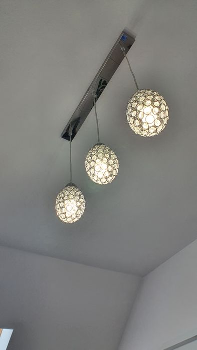 Lampa wisząca, żyrandol kryształy jajo