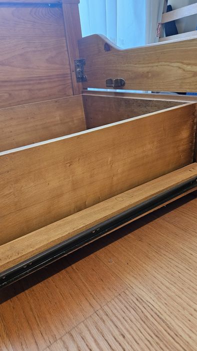 Cama Solteiro Madeira Maciça - Com Arrumação + Estrado + Colchão