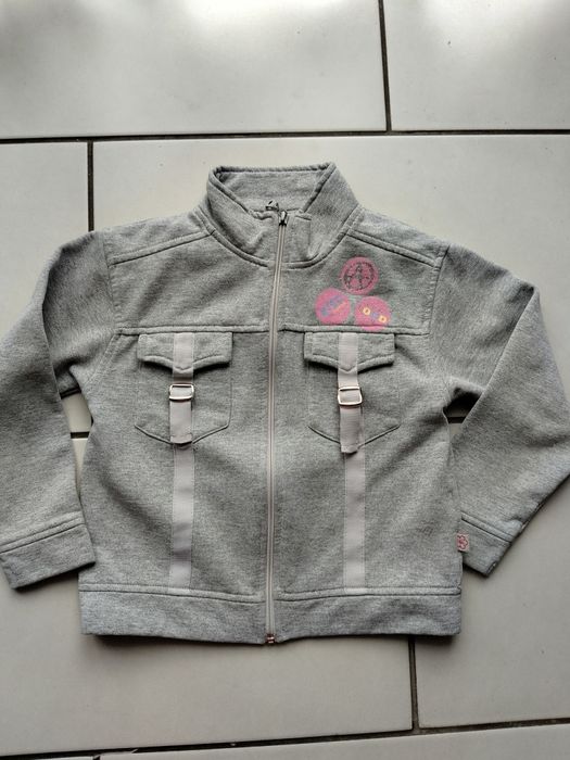 Bluza rozpinana szara z aplikacją rozmiar 122/128