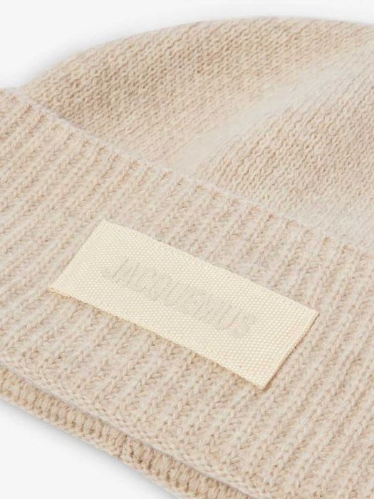 Шапка Jacquemus Le Bonnet Grosgrain Logo Beanie Natural