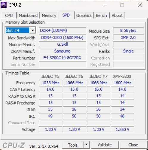 16GB 3200 MHz G.Skill DDR4 CL14