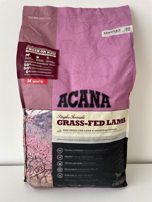 Корм Acana (Акана) Grass Fed Lamb- 2 кг 6кг 11- 17кг для собак з ягням