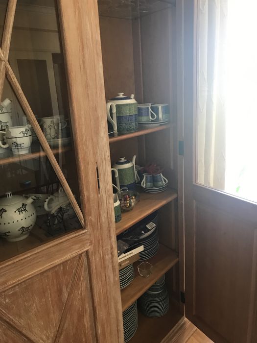 Vitrine decape rosa velho