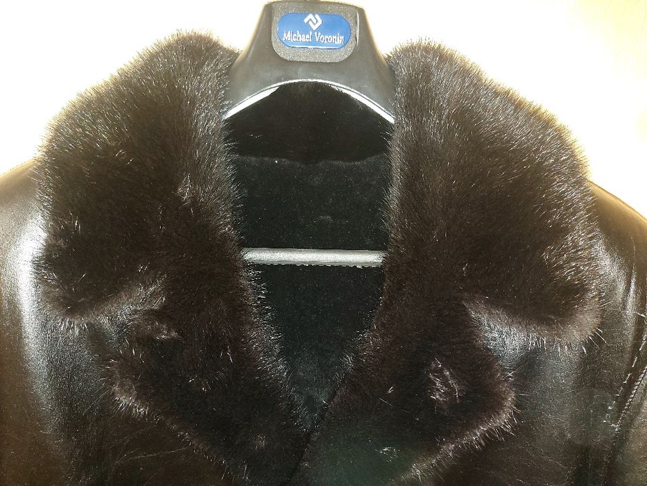 Шикарная зимняя куртка( дублёнка) на меху из натуральной кожи р.XXL