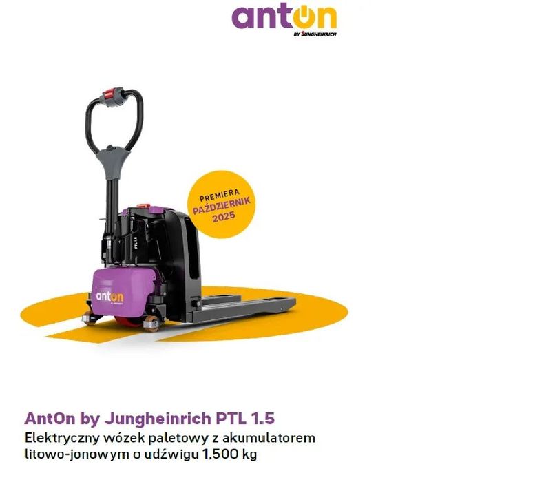 Jungheinrich AntOn by Jungheinrich PTL 1.5  Elektryczny wózek paletowy AntOn by Jungheinrich PTL 1.5 Li-Ion