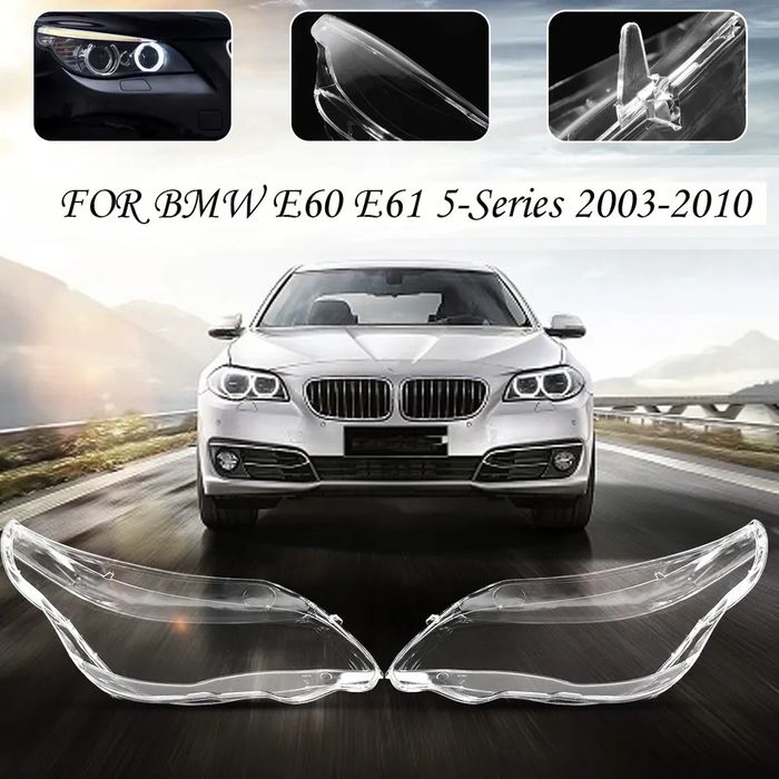 Vidro capa lente farol ótica bmw E60 E61 serie 5 de 2003 a 2010