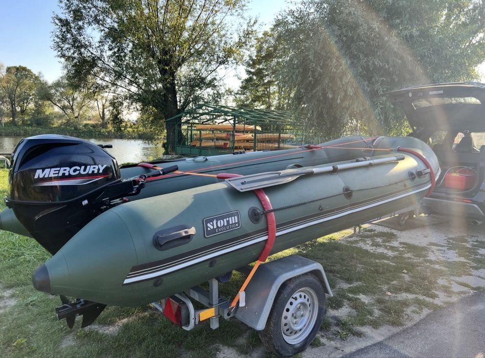 Ponton STORM 4 m + Mercury 30 KM + przyczepa | Stan idealny | Pełny zestaw