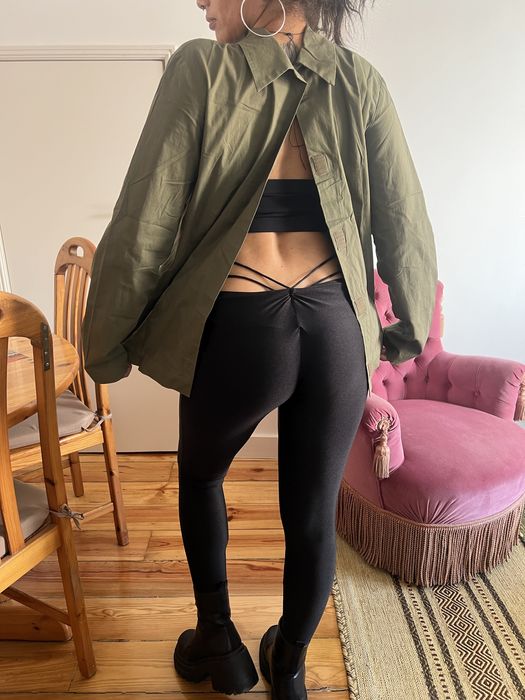 Camisa de Velcro cor tropa com estilo tamanho S/M