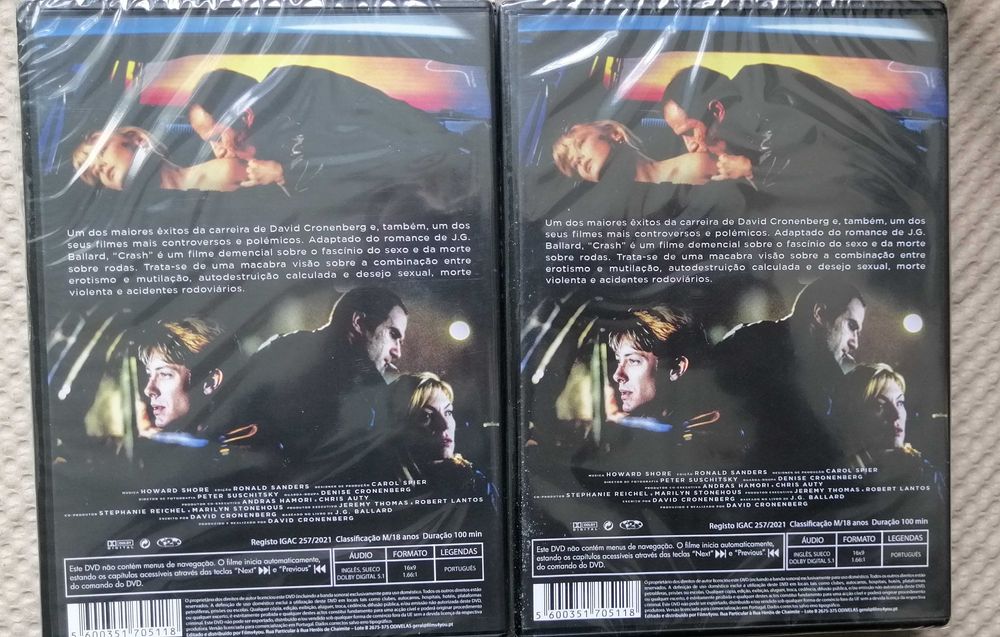 Crash Cronenberg Edições seladas e não seladas