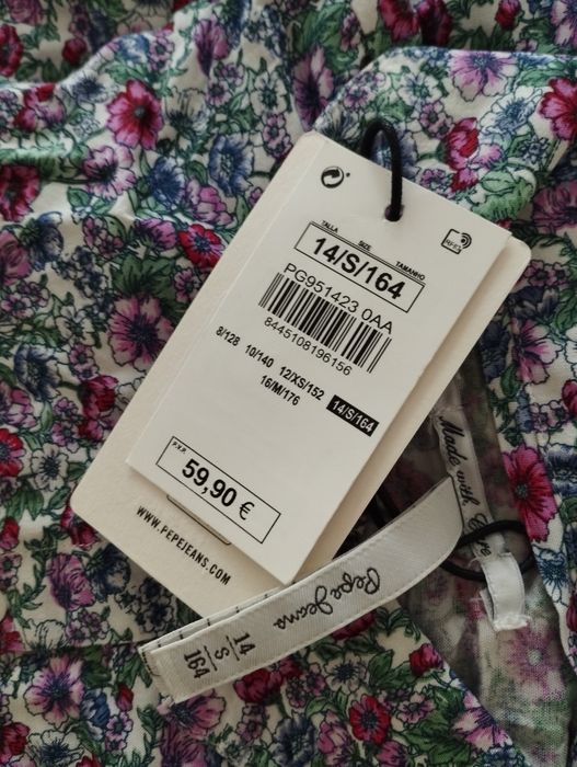 Vestido Florido Pepe Jeans Novo - 14 anos