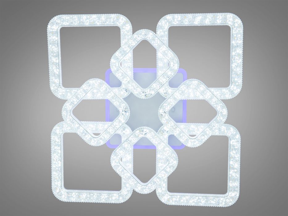 Стельова світлодіодна люстра з пультом, 130W чорна окантовка