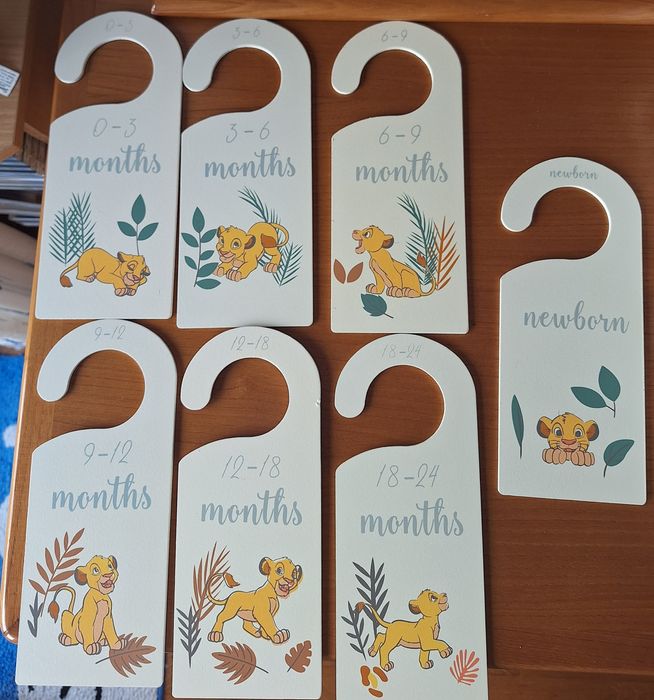 7 Cabides Separadores para Roupa de Bebé Rei Leão Disney