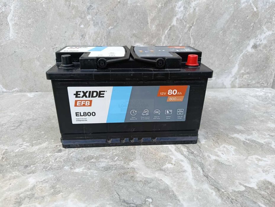 Автомобильный аккумулятор EXIDE EFB 80Аh 800A R+ Start-Stop (EL800)