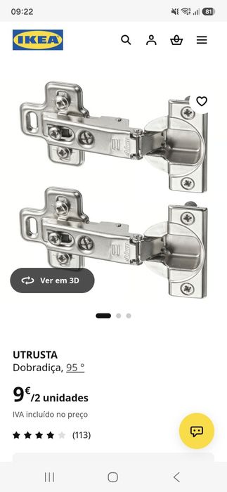 Dobradiças Utrusta 95°  IKEA