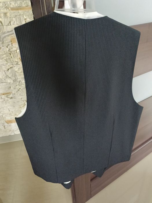 Kamizelka garniturowa czarna w paski