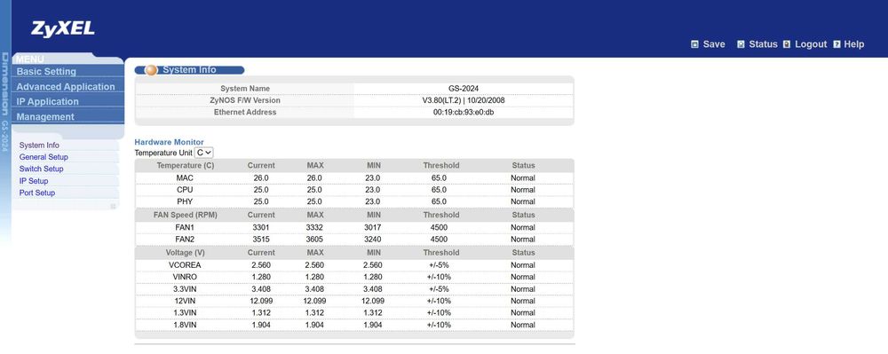 Przełącznik Sieciowy Switch Zarządzalny ZYXEL GS-2024 24 Porty Gigabit