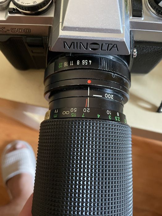 Minolta X-500 + 135mm f2,8 + 80 - 200 mm f4