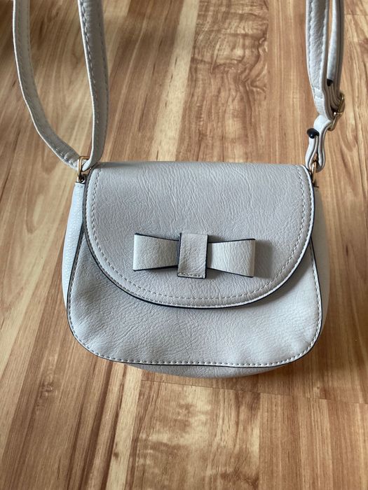 Szaro-beżowa elegancka torebka na ramię