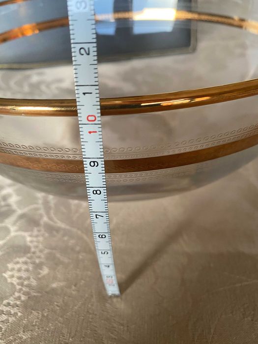 Saladeira J.G. Durand com duplo filete dourado de 24K