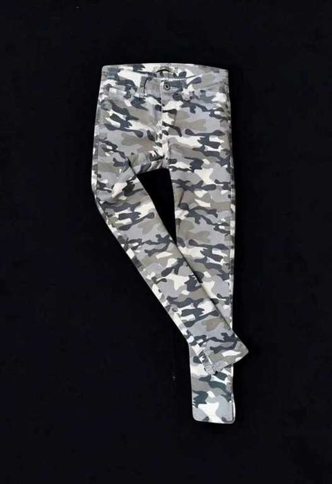 Spodnie Moro Beżowe Khaki Bawełna Modne Punk Rock Army Retro 36 S