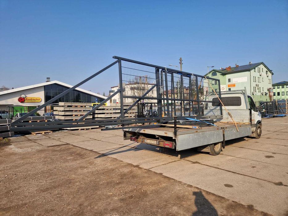 Brama przesuwna panelowa 4m 150cm lub 170cm grafit, słupki 80x80x2mm