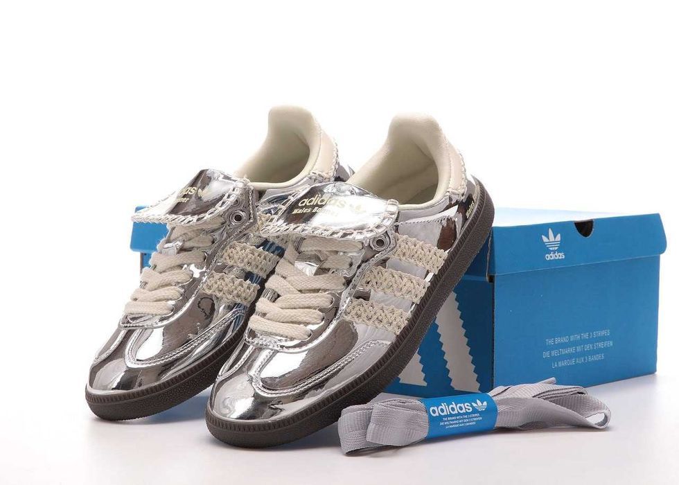 Женские кроссовки Adidas Samba x Wales Bonner Silver адидас самба