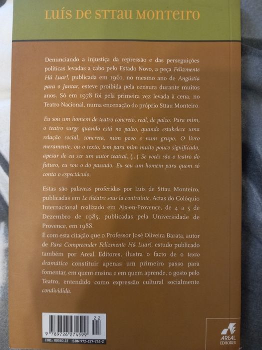 Livro felizmente há luar de Luís de Sttau Monteiro