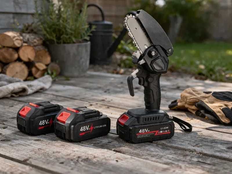 Mini pilarka akumulatorowa 48V + 2 baterie – zestaw
