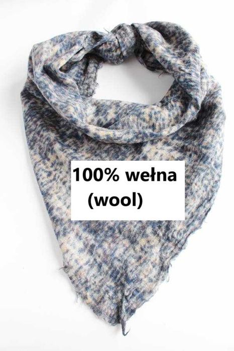 Chusta wełniana szal 100% wełna