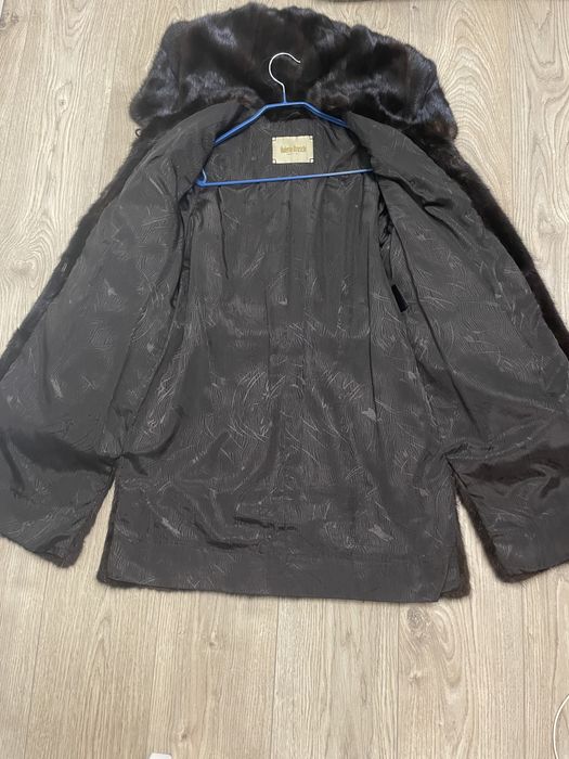 Шуба норкова, темно-коричнева. Розмір S-M