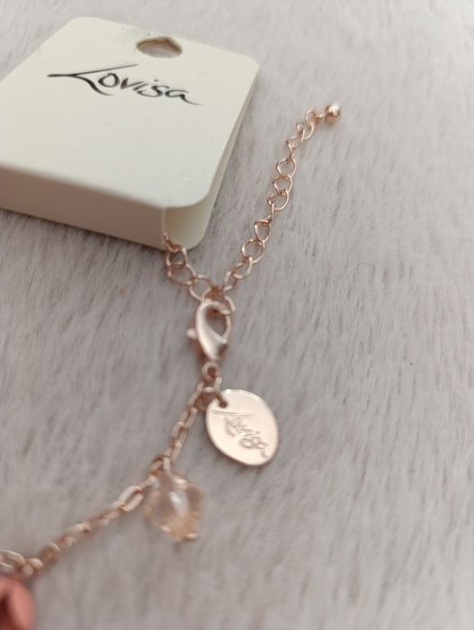 Bransoletka Lovisa kwiaty perełka rosegold