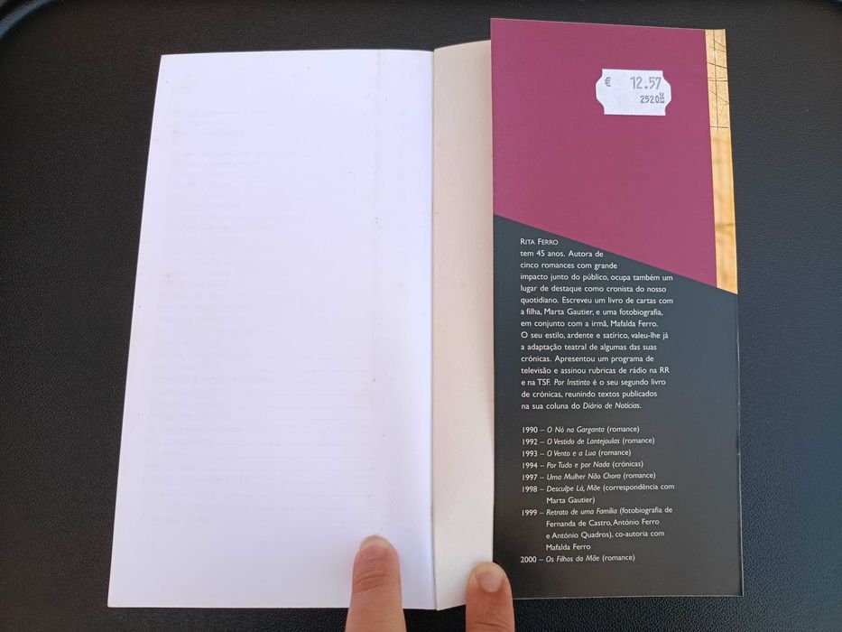 Livro "Por Instinto", Rita Ferro