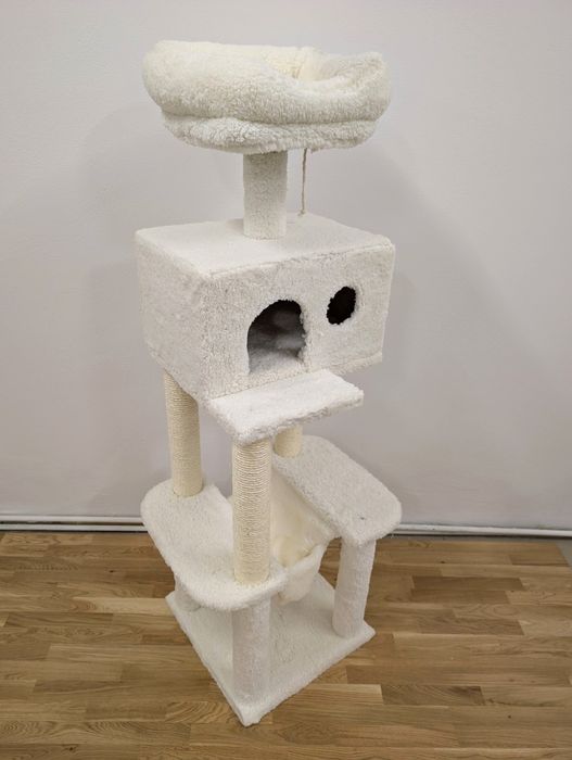 La Digue II Drapak dla Kota 61x44x142cm Biały - DUŻY NOWY