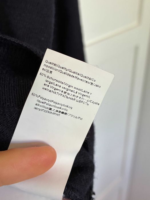 wełniany sweter boss granatowy hugo boss
