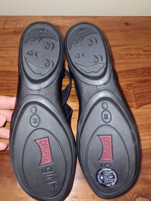 CAMPER - czarne skórzane sandały - rozm. 39 - nowe