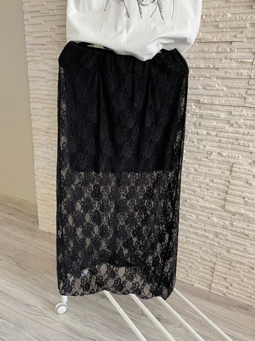 Rezerwacja Project Runway Lemonada spódnica  koronka  maxi na gumie