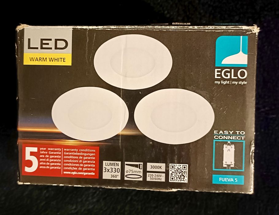 Oprawa wpuszczana LED 2,7W 3000K biały 8,6cm Zestaw 3 szt.