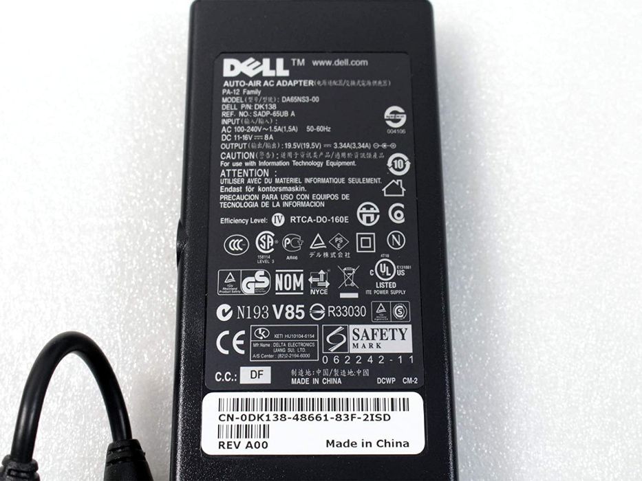 Carregador 3 em 1 Dell auto air slim 65W (novo)