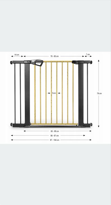 Milly Mally Barierka na schody z rozszerzeniami Guardy 104 Black Natural