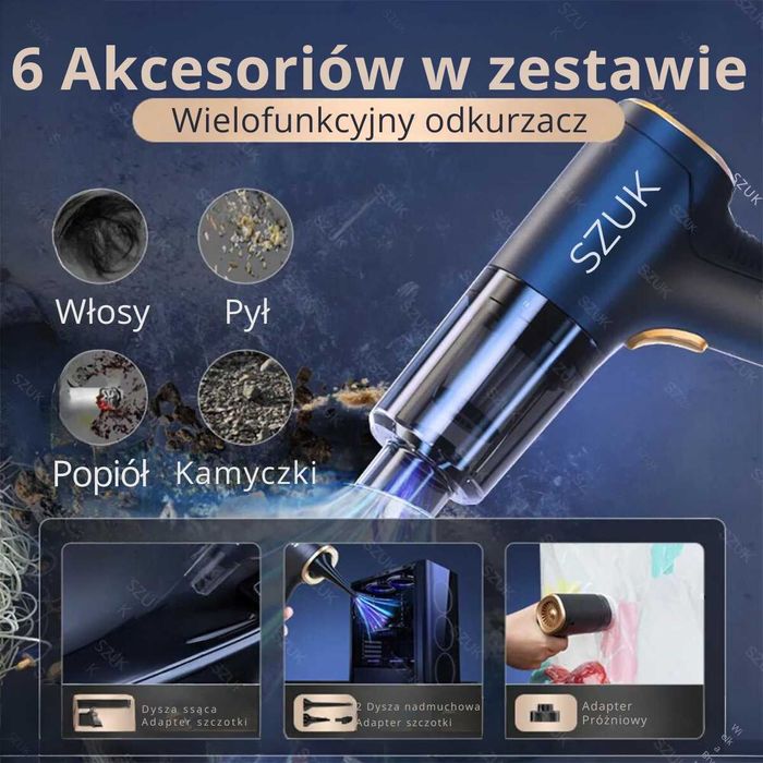 ODKURZACZ RĘCZNY / Duża Moc/ Kompaktowy / Dom i Samochód / WYSYŁKA 24H