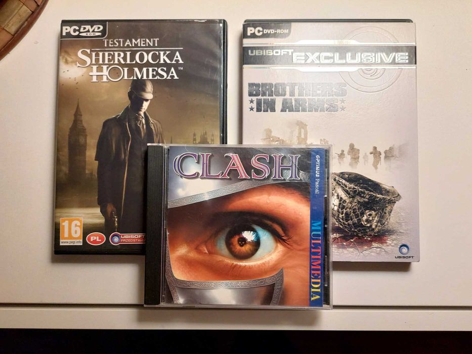 3 GRY Testament Sherlocka Holmesa, CLASH, Brothers in Arms EX +GRATIS
